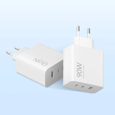 Karikues rrjeti Xiaomi HyperCharge Power Adapter, 90W, 2x USB-C PD, USB-A QC 3.0, i bardhë