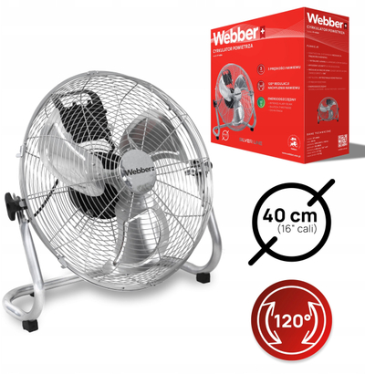 Ventilator dysheme Webber FF-400A, 40 cm, 80 W, krom