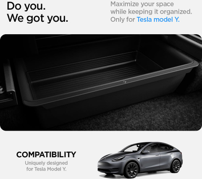 Organizues nën sedile Spigen Carbon Edition, për Tesla Model Y 2021–2023, i zi