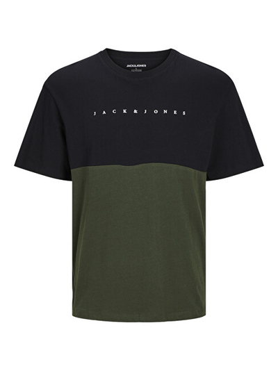 Maicë për meshkuj Jack&Jones PLUS JJSTAR Relaxed Fit, e zezë/gjelbër