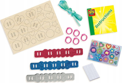 Set krijimi SES Creative Easy Rings and Glitter Bracelets, byzylykë dhe unaza, për kalamaj