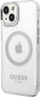 Mbulesë telefoni Guess Metal Outline MagSafe për iPhone 14 6.1", hardcase, argjendi