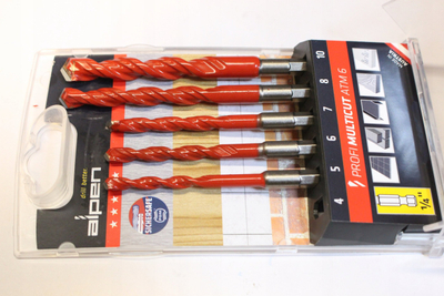 Set stërvitjesh Alpen Profi MultiCut ATM 6, 6 copë, bisht 1/4", të kuqe
