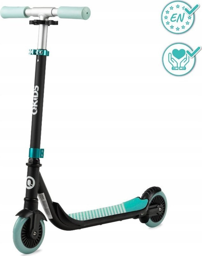 Trotinet për kalamaj Qkids Bro Aluminum, rrota PU ABEC 7, deri 40 kg, mint