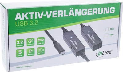 Kabllo zgjatëse USB InLine USB 3.2 Gen 1, aktive, USB C, 15m