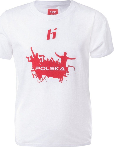 Bluzë sportive për kalamaj Huari Poland Fan Jr, pambuk 100%, e bardhë