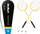 Set badminton Rebel Active, 2 raketa, 2 toptha, blu e bardhë