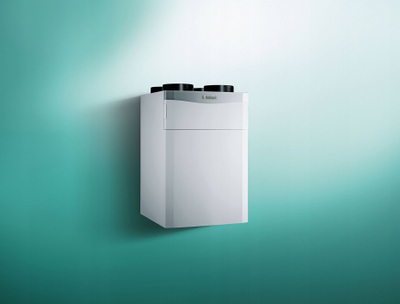 Njësi ventilimi Vaillant recoVAIR VAR 360/4 E, 360 m³/h, shkëmbyes entalpik kundërrrymë, gri