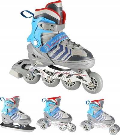 Patina inline Nils Extreme NH18192, 4 në 1, me numra të rregullueshëm 34-38, gri