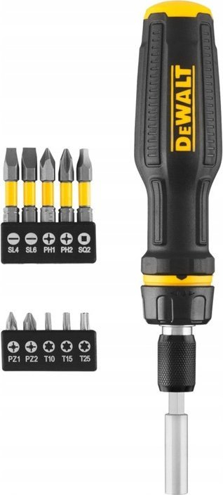 Телескопска рачна тресчотка DeWALT DWHT68001, со повеќе битови, со 10 бита
