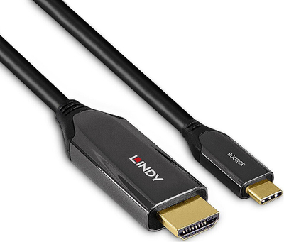 Kabllo Lindy USB C në HDMI, 1 m, e zezë