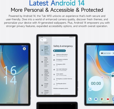 Tablet Ulefone Tab W10, 128GB, Dual SIM, gri
