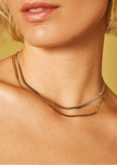 Rosefield Snake Necklace, Нерѓосувачки Челик, Сребрена