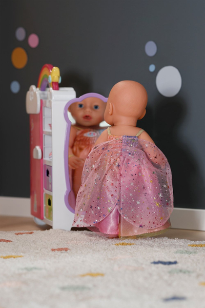 Fustan kukulle Zapf Creation BABY Born Rainbow Dress, për kukulla 43 cm, me krahë dhe glitter, shumëngjyrësh