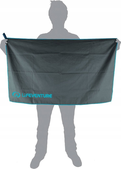 Peshqir udhëtimi Lifeventure Recycled SoftFibre Trek Towel Large, thith shumë, thahet shpejt, gri