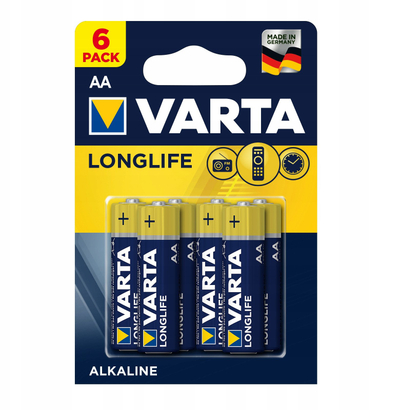 Bateri alkaline Varta Longlife AA, 2800mAh, pako me 6 copë