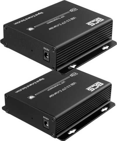 Ekstender USB nëpërmjet kabllos bakri BCS UTP 4USB SET2, set me 2 pjesë, plug and play, i zi