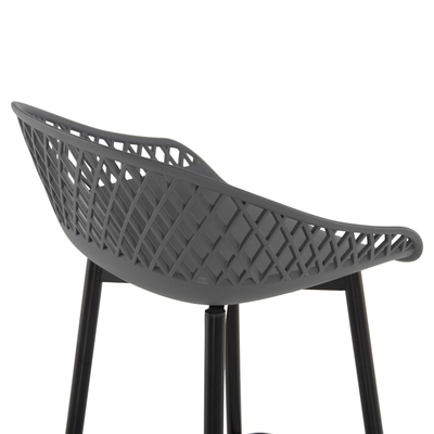 Stol bari Avaya 46x48x99Hcm (HM8686.20), gri/ zezë