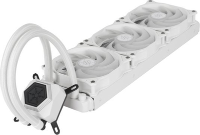 Ftohës me ujë për CPU SilverStone PF360W ARGB V2, radiator 360 mm, 3 ventilatorë 120 mm, i bardhë