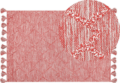 Tapet Beliani NIGDE, pambuk, 140x200 cm, i kuq