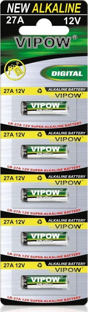 Bateri alkaline Vipow LR27A A27 L828, 12V, set me 5 copë