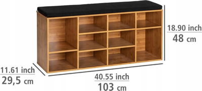 Stol këpucësh WENKO Finja, 103x29.5x48cm, bambu, kafe natyrale