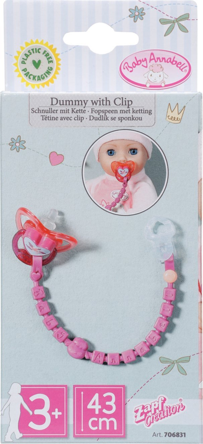 Aksesori për kukullë Baby Annabell, biberon me kapëse, për kukulla 43 cm, 3+, rozë