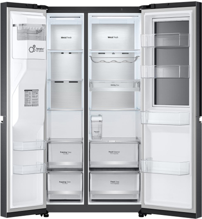 Frigorifer amerikan LG InstaView ThinQ GSXV91MCAE, 635L, No Frost, i zi