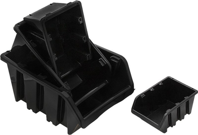 Kuti organizimi për punëtori 6483, 195x120x90mm, plastike, e zezë