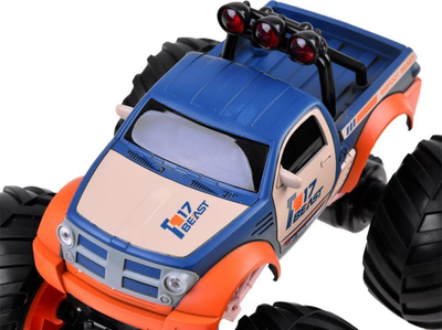 Makina lodër Monster Truck Big Foot RC0563 me telekomandë 2.4 GHz, shkallë 1:18, bardh e portokalli