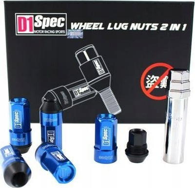 Bulona sportive D1SPEC Heptagon 2V1, çelik i farkëtuar, 12x1.5, blu