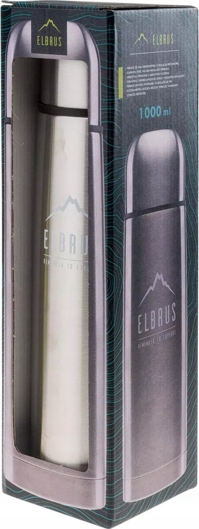 Termus Thermos Elbrus Garde 1000 ml, çelik inox, me vakum, ngjyrë argjendtë