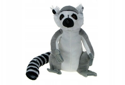 Lodër pelushi Dubi Zoo Lemur, 28 cm, gri bardh e zi
