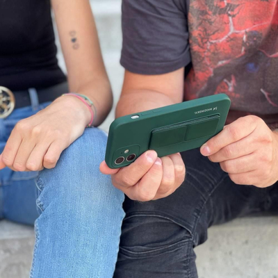Futrollë Wozinsky Kickstand Case për Samsung Galaxy A32 4G, silikoni i butë, me këmbëz, rozë