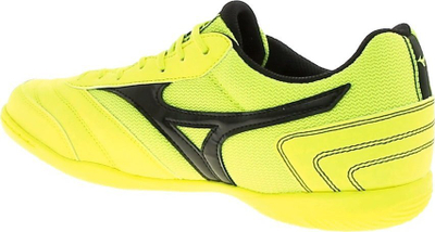 Këpucë futbolli për në palestër Mizuno Mrl Sala Club IN M Q1GA220345, për burra, me shollë që s’len shenja, ngjyrë e verdhë neon