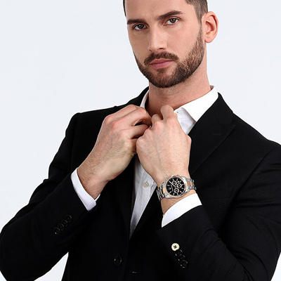 Orë dore Maserati Analogue Quartz për meshkuj, çelik, shumëngjyrëshe