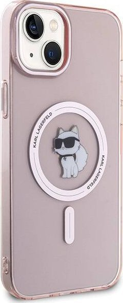 Mbulesë telefoni Karl Lagerfeld KLHMP15MHFCCNOP, për iPhone 15 Plus 14 Plus 6.7", kafe roze