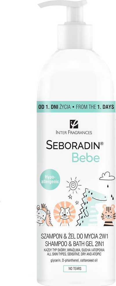 Shampo dhe xhel dushi BEBE 2 në 1, për lëkurë të ndjeshme, pa lot, 500 ml