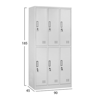 Dollap  Metalik Me 6 Kabinete Dhe Kasafortë 90x45x185cm (HM5546)