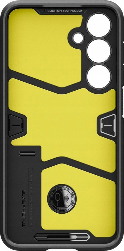 Kapak telefoni Spigen Tough Armor për Galaxy S24 FE, me këmbë mbajtëse, i zi