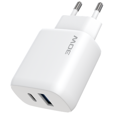 Karikues muri Proove Silicone Power 2, 30W, Type-C + USB, me kabllo Type-C në Type-C, e bardhë