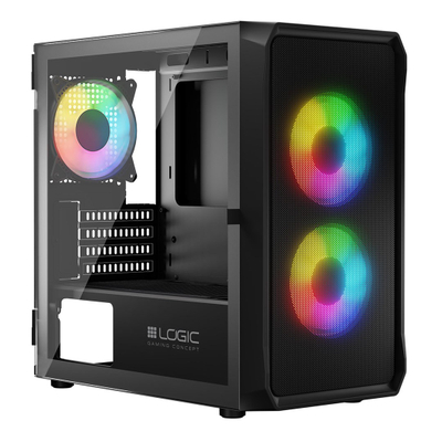Kutia PC Logic Concept Portos Mini ARGB, MINI ATX, xham i temperuar, e zezë
