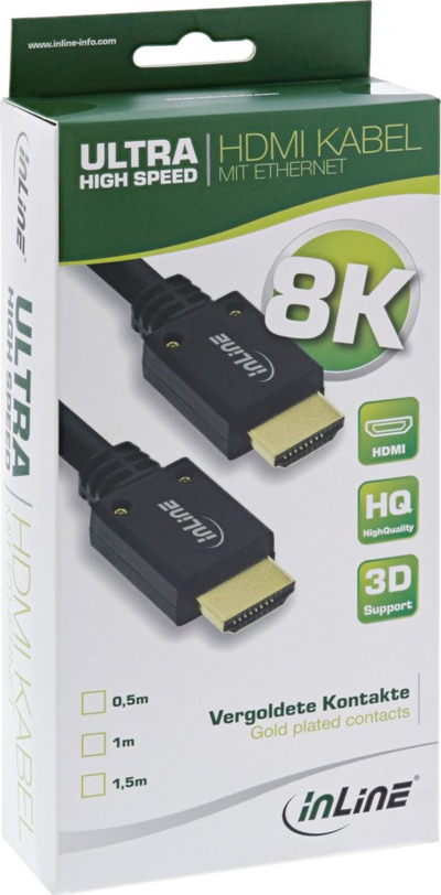 Kabllo HDMI InLine 17905P, HDMI 2.1, 5m, e zezë