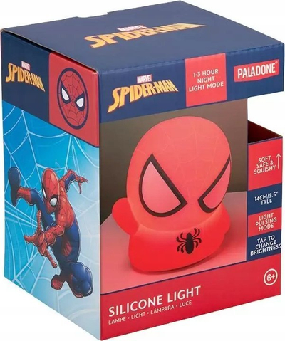Dritë nate Spider-Man Silicone Light, rikarikueshme, 14 cm, shumëngjyrëshe