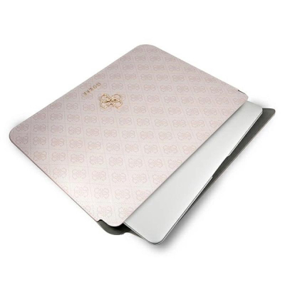 Mbulesë laptopi Guess 4G Saffiano, 13", lëkurë eco, rozë e çelët