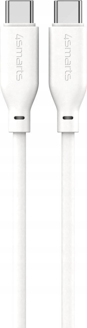 Kabllo USB-C në USB-C 4smarts High Flex, silikoni, 60W, 1.5m, e bardhë