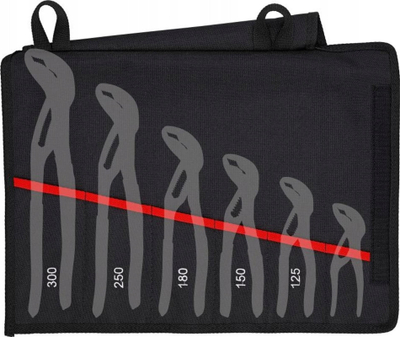 Çantë rrotulluese për çelësa Knipex Roll Up Pouch, 6 ndarje, poliestër, e zezë
