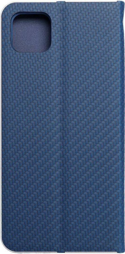 Kaburë telefoni Luna Book Carbon për Samsung Galaxy A22 5G, me magnet, blu