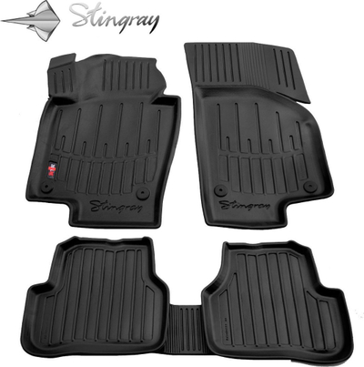 Tapete dyshemeje 3D Stingray Volkswagen Passat B6 2005-2010, set 5 copë, TPE, të zinj