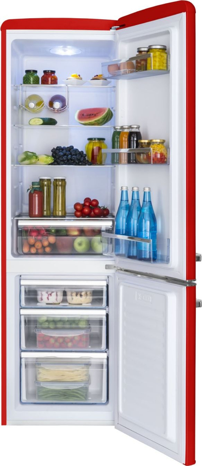 Frigorifer kombinim Amica KGCR 387 100, 181L, gjatësi 181cm, i kuq